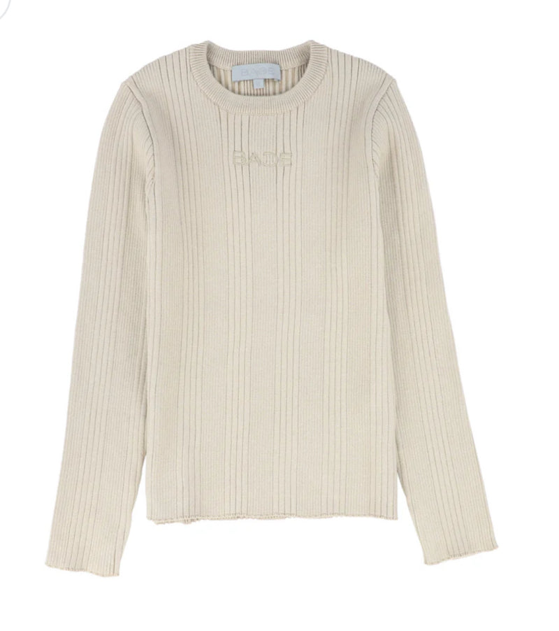BACE Ribbed Knit Embroidered Sweater