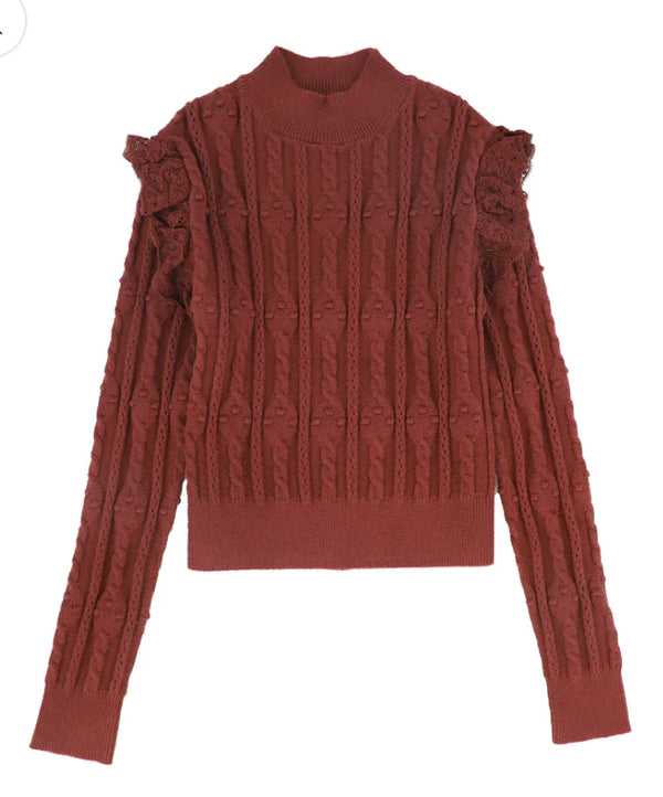 Valentina Lace Pointelle Sweater