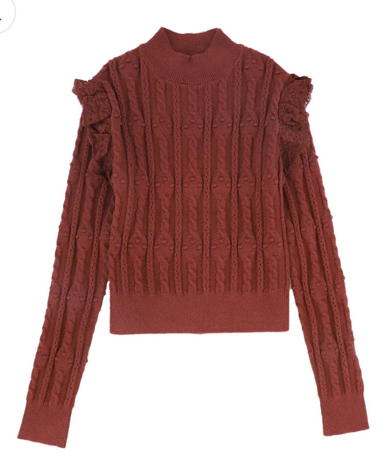 Valentina Lace Pointelle Sweater