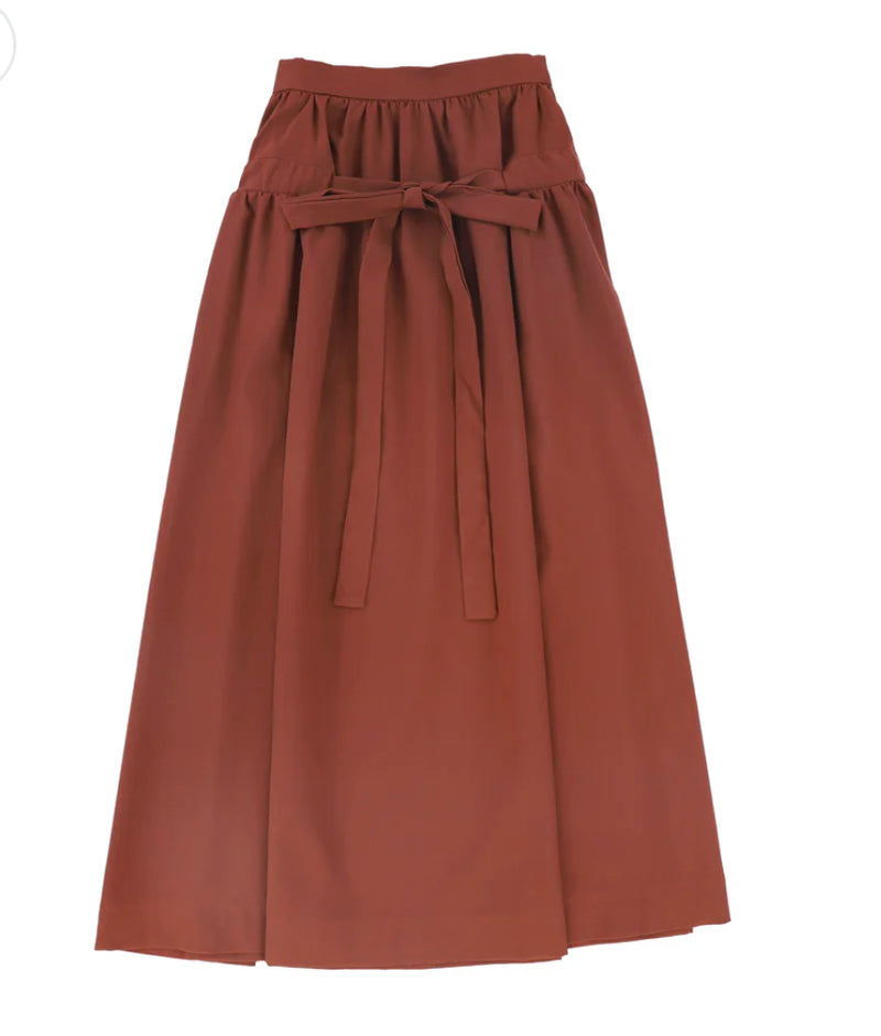 Valentina Gathered Tie Maxi Skirt