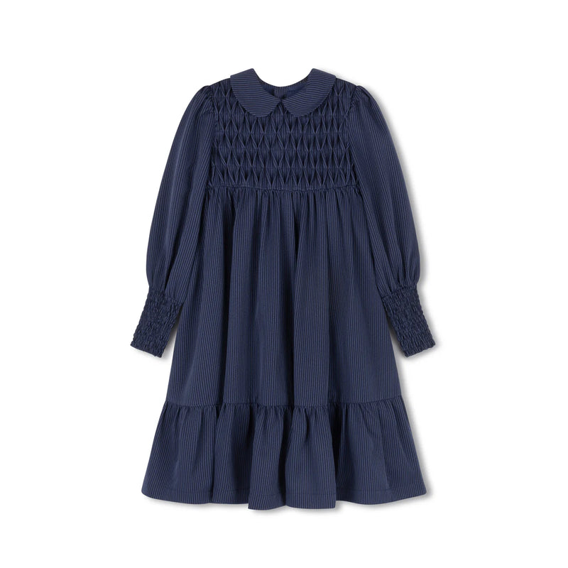 Velvette Label Stripe Smocked Dress