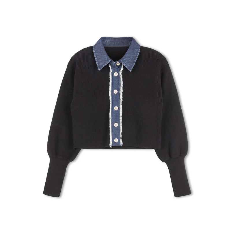 Daintti Denim Collar Sweater
