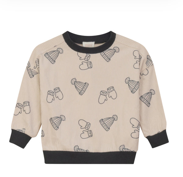 Pompomme Corduroy Print Sweatshirt