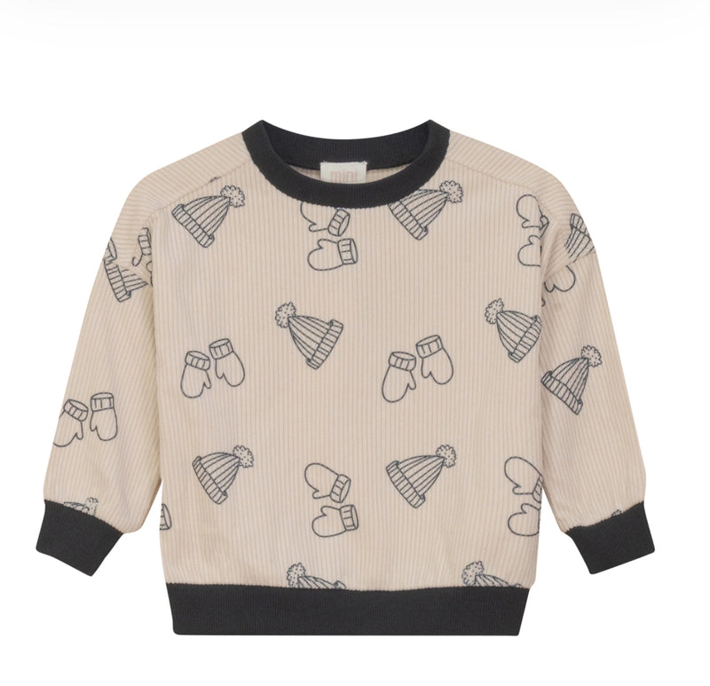 Pompomme Corduroy Print Sweatshirt