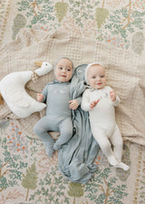 Elys & Co Cross Stitch Duckling Collection Footie Set - Blue