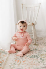 Elys & Co Cross Stitch Duckling Collection Footie Set - Pink