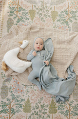 Elys & Co Cross Stitch Duckling Collection Footie - Blue