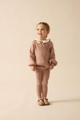 Lil Legs Ruffle Collar Knit Toddler Set - Girl - Dried Rose
