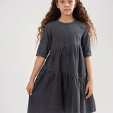 Teela Zigzag Denim Seam Dress