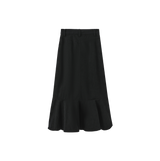 Valen Vee Silo Midi Thin Corduroy Skirt - Black