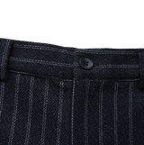 Harper James Pinstriped Texture Pants - Navy
