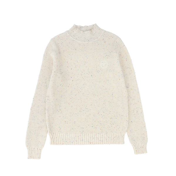 Valentina Melange Ribbed Mock Neck Sweater