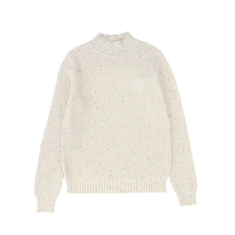 Valentina Melange Ribbed Mock Neck Sweater