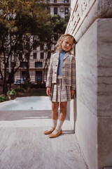 Coco Blanc Pleated Plaid Skirt