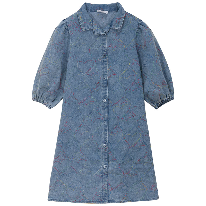 Kix Embroidered Denim Dress