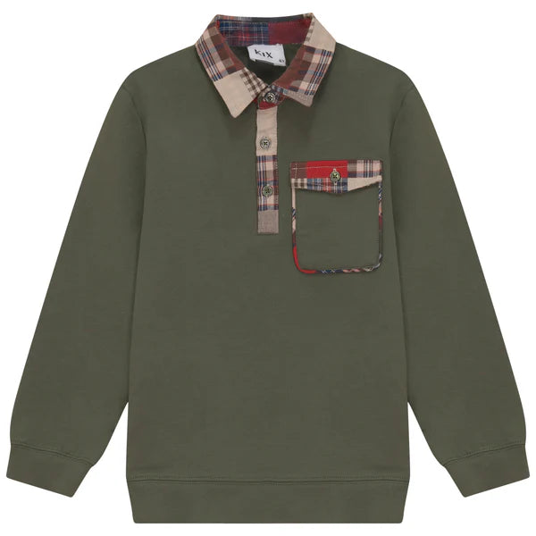 Kix Plaid Detail Polo