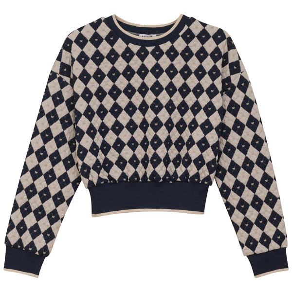 Kix Argyle Quilted Top