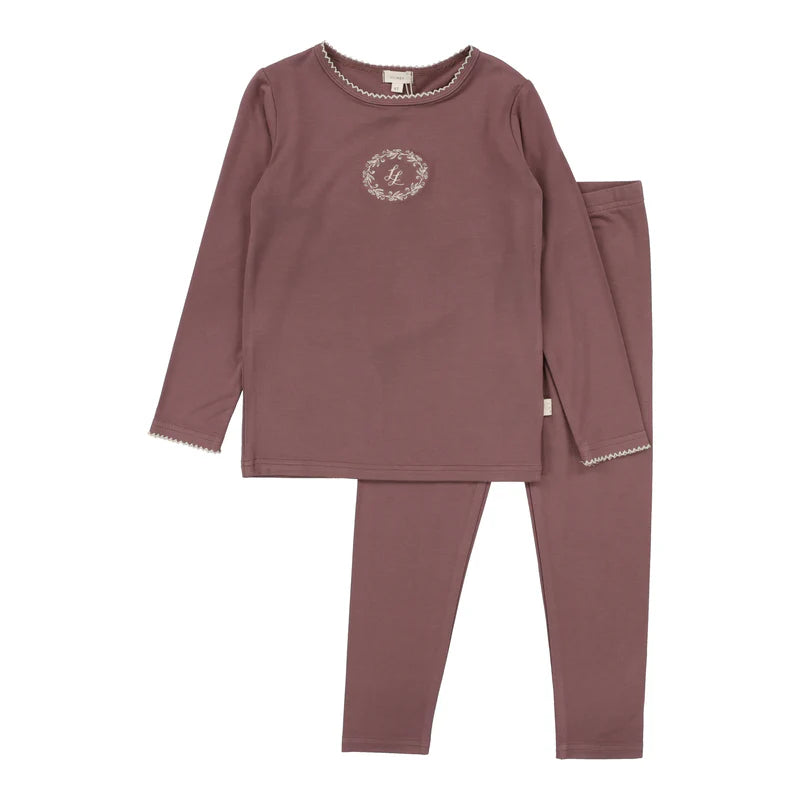 Lil Legs Emblem Lounge Set Dusty Plum