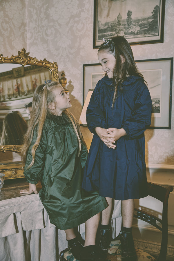 Jouet Taffeta Dress with Velvet Collar
