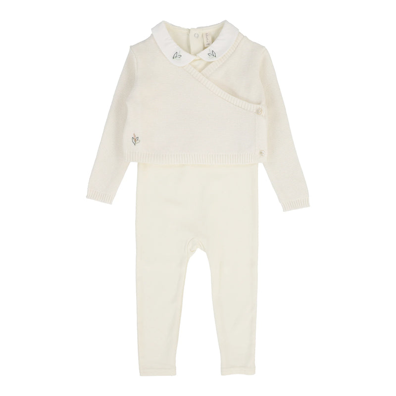 Lilette Knit Wrap Sleeveless Footie Set