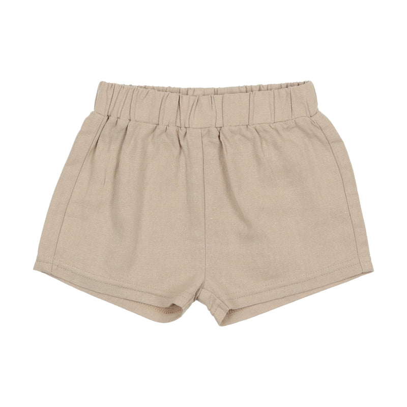 Analogie Taupe Linen Pull On Shorts