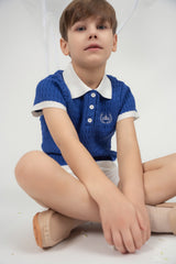 Teela Cobalt/White Knit Boy Sweater