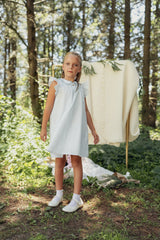 Numu Micro Checked Flutter Sleeve Jumper