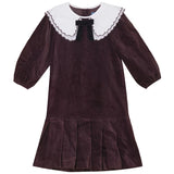 Pompomme Scallop Collar Shirt Insert Dress