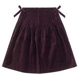 Pompomme Double Collar Knit Sweater and Velvet Skirt