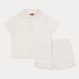 Orange Dimanche Linen Boys Set