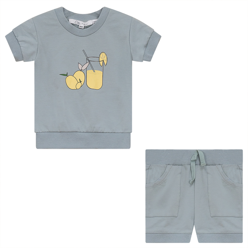 Elle & Boo Lemon Print Short Set