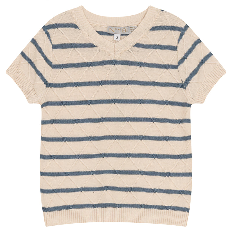 No18 Kids Textured Rib Knit Sweater
