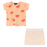 Puddles Striped Peach Set - Peach