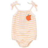 Puddles Striped Peach Girls Romper