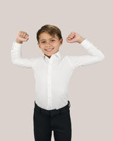 T.O. Boy's Short Sleeve Stretch Label Non-Iron Label Shirt