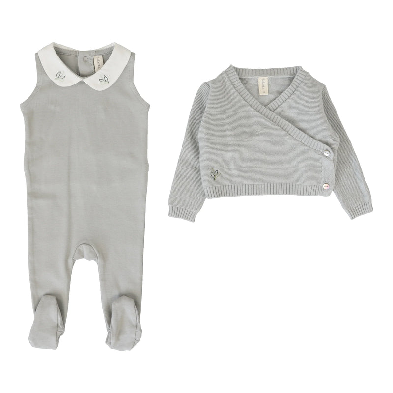Lilette Knit Wrap Sleeveless Footie Set