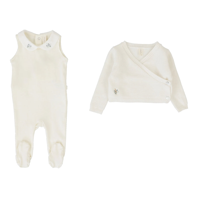 Lilette Knit Wrap Sleeveless Footie Set