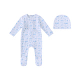 Mini Label Toile Garden Footie Set Boys
