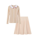 Nou Nelle Peach Knit Sweater and Skirt Set