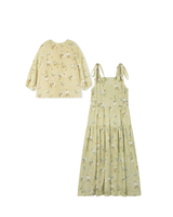 Minimal Parker Floral Gathered Cotton Midi Dress