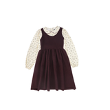 Bamboo Floral Print Pleat Blouse & Flare Knit Jumper Set