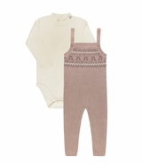 Looms Fair Isle Collection Overalls Set - Mauve