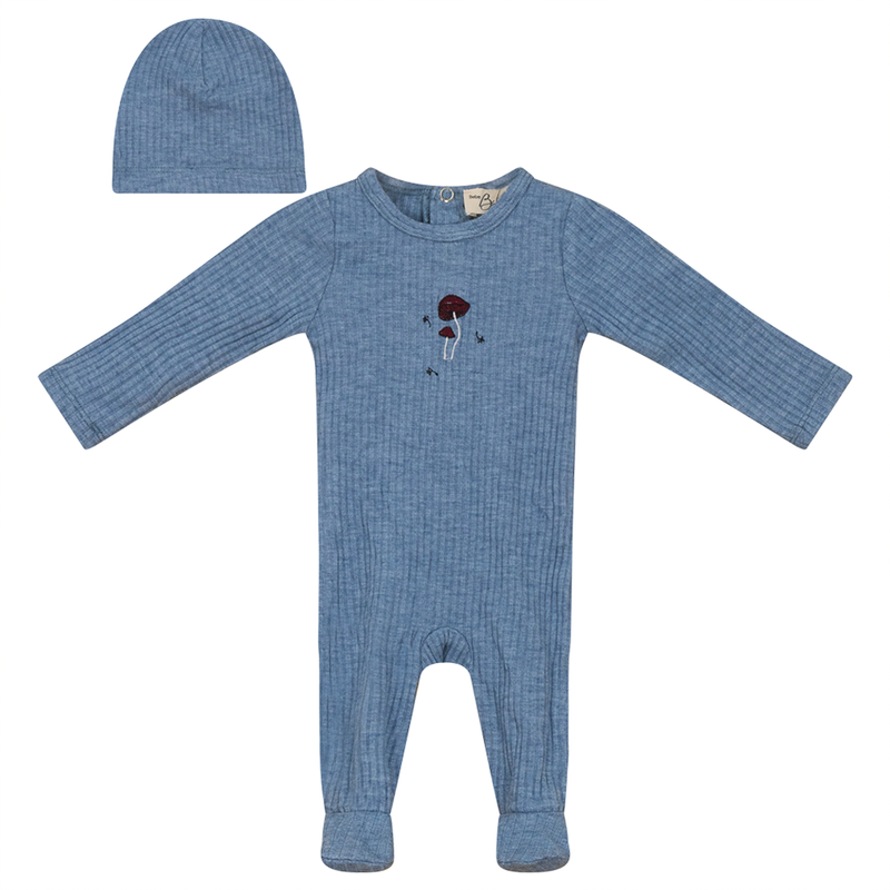 Bebe Bella Mushroom Print Footie + Hat