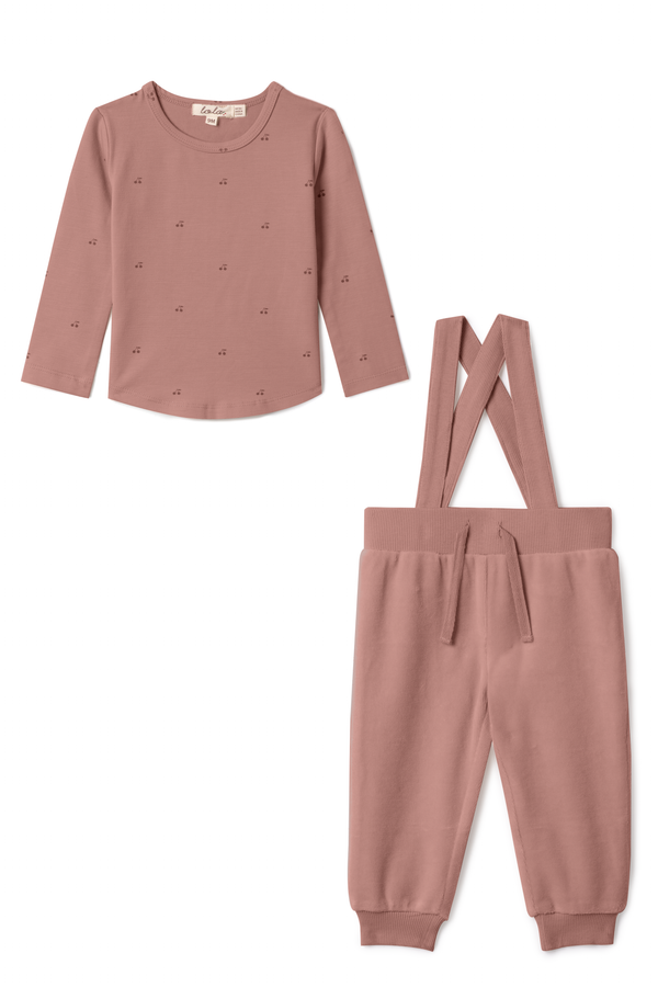 Lola Velour Overall Set - Blossom