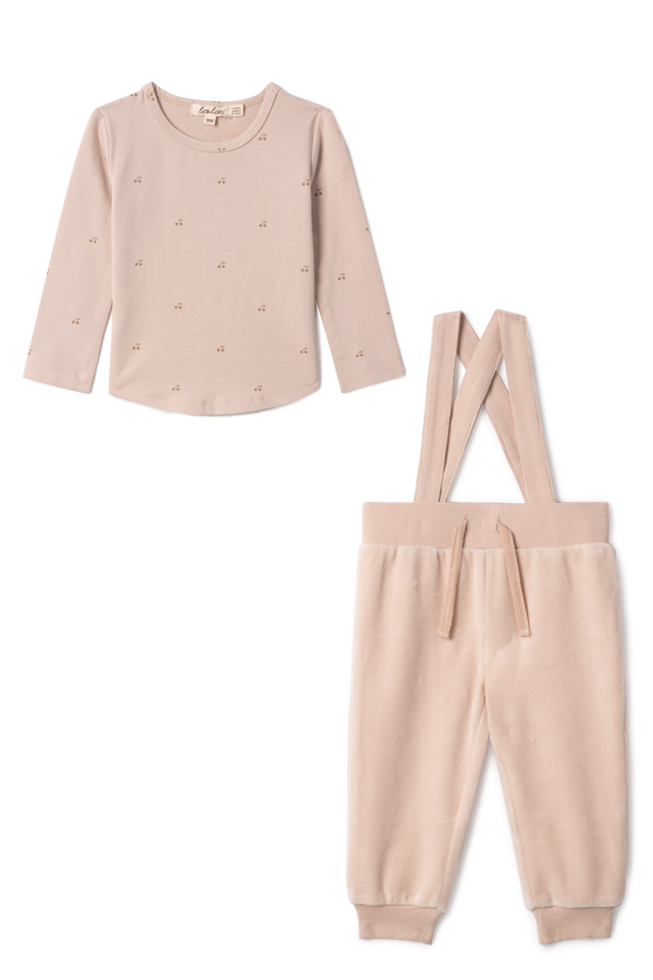Lola Velour Overall Set - Linen
