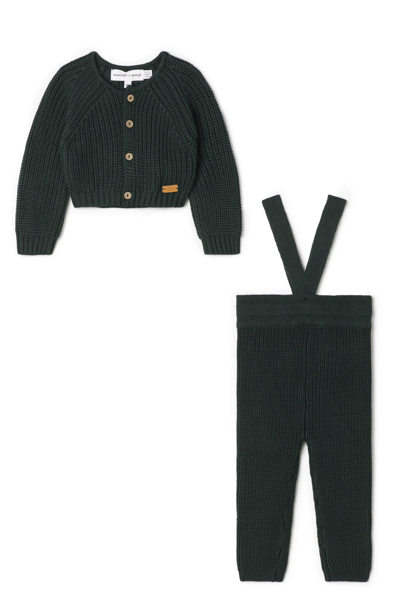 Charlotte & George Knit Overall Set - Forest