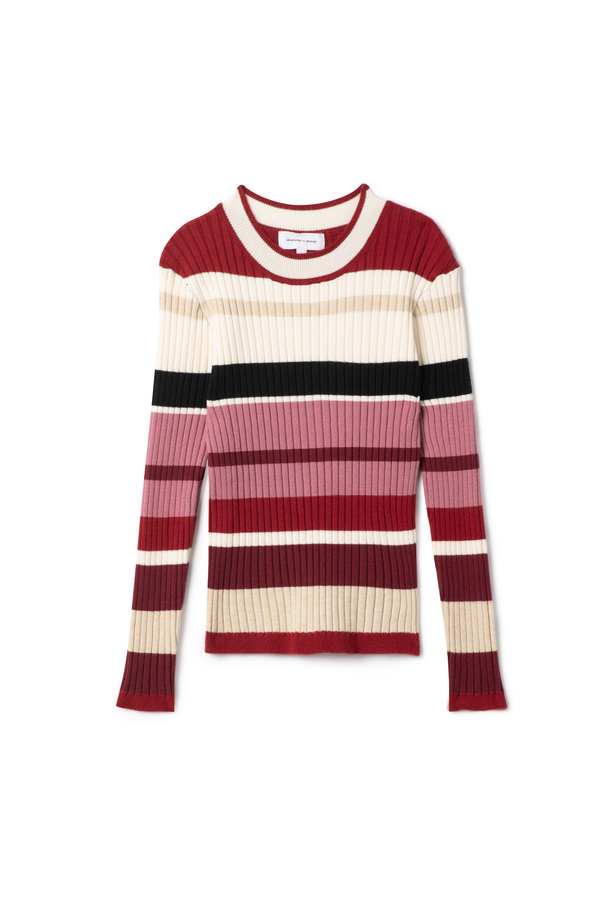 Charlotte & George Girls Rib Knit Top - Wine