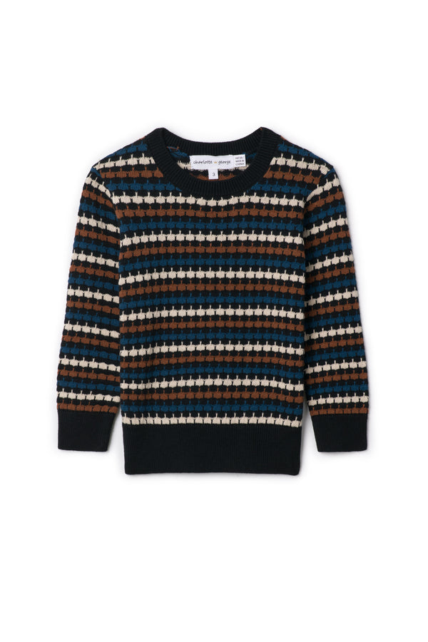 Charlotte & George Stripe Knit Sweater - Black