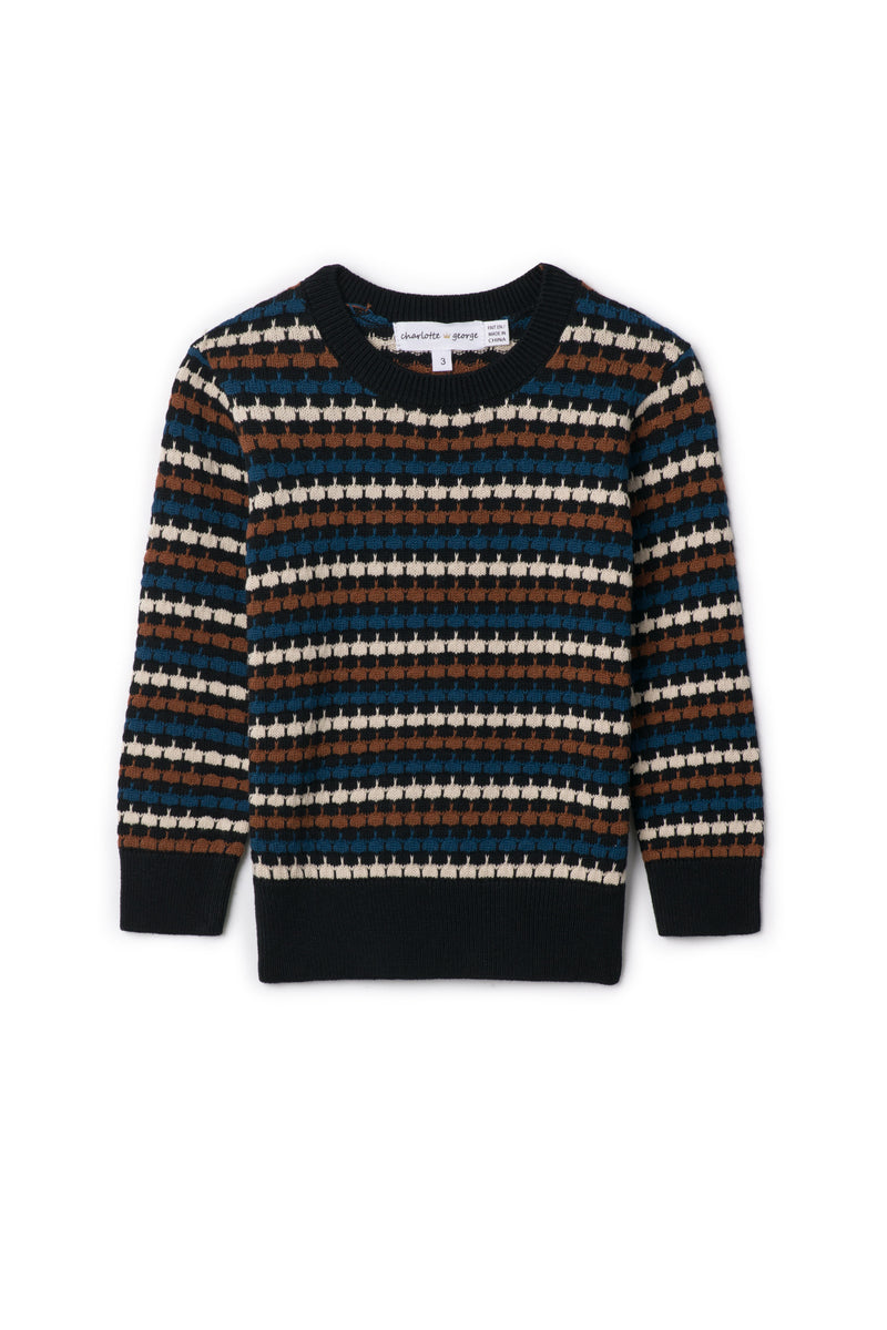 Charlotte & George Stripe Knit Sweater - Black