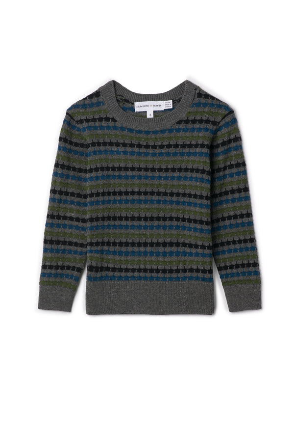 Charlotte & George Stripe Knit Sweater - Grey